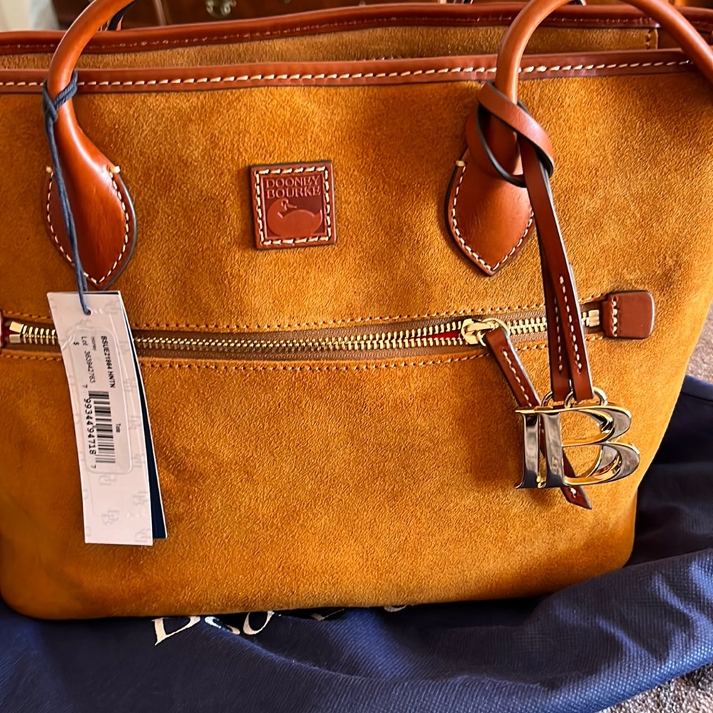 🆕 DOONEY & BURKE Honey Tote Bag Suede; Leather Shoulder Strap